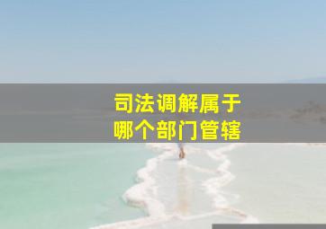 司法调解属于哪个部门管辖