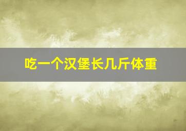 吃一个汉堡长几斤体重