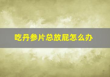 吃丹参片总放屁怎么办