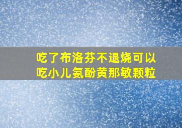 吃了布洛芬不退烧可以吃小儿氨酚黄那敏颗粒