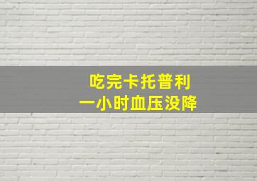 吃完卡托普利一小时血压没降