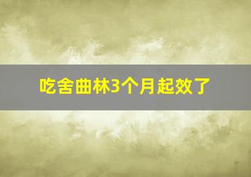 吃舍曲林3个月起效了