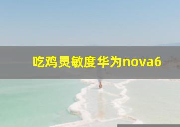 吃鸡灵敏度华为nova6