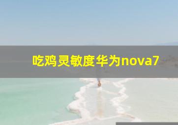 吃鸡灵敏度华为nova7