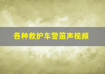 各种救护车警笛声视频