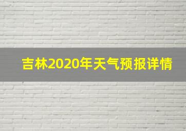 吉林2020年天气预报详情