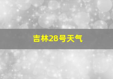 吉林28号天气