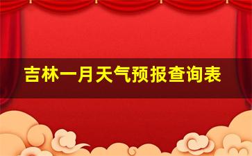 吉林一月天气预报查询表