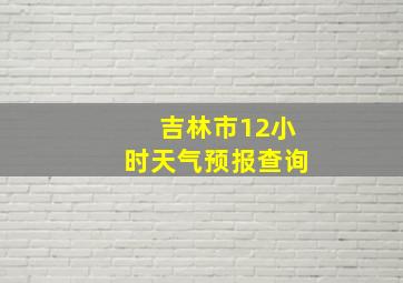 吉林市12小时天气预报查询