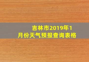 吉林市2019年1月份天气预报查询表格