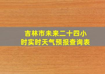 吉林市未来二十四小时实时天气预报查询表