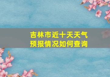 吉林市近十天天气预报情况如何查询