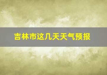 吉林市这几天天气预报