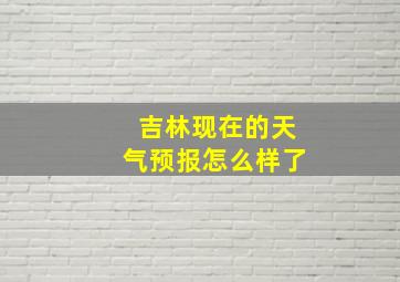 吉林现在的天气预报怎么样了