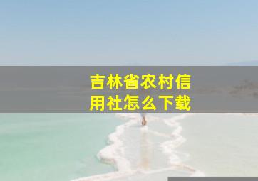 吉林省农村信用社怎么下载