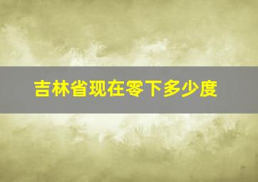 吉林省现在零下多少度