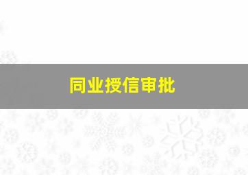 同业授信审批