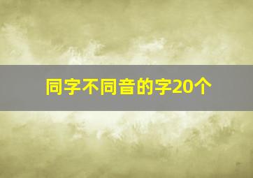 同字不同音的字20个