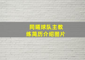 同曦球队主教练简历介绍图片