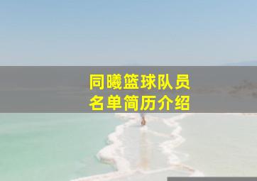 同曦篮球队员名单简历介绍