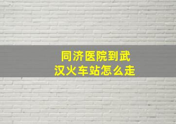 同济医院到武汉火车站怎么走