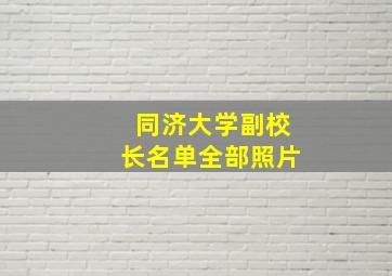 同济大学副校长名单全部照片