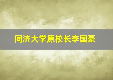 同济大学原校长李国豪