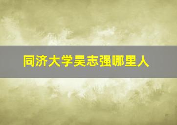 同济大学吴志强哪里人