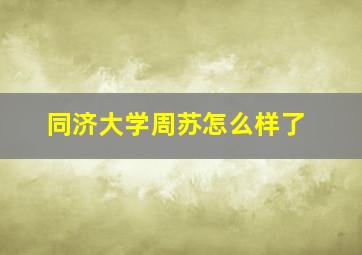 同济大学周苏怎么样了