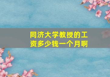 同济大学教授的工资多少钱一个月啊