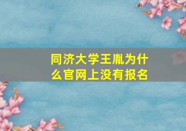 同济大学王胤为什么官网上没有报名