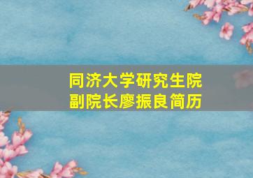 同济大学研究生院副院长廖振良简历