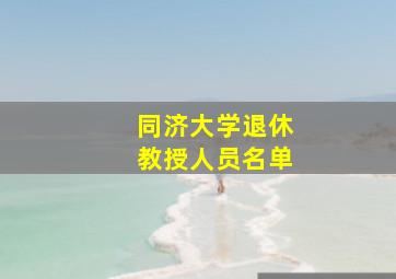 同济大学退休教授人员名单