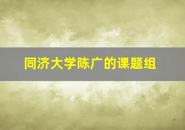 同济大学陈广的课题组