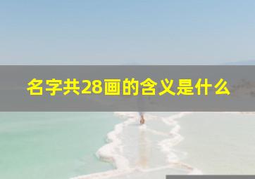 名字共28画的含义是什么