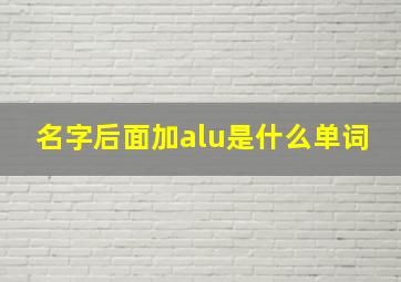 名字后面加alu是什么单词