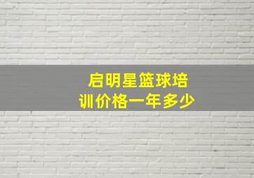 启明星篮球培训价格一年多少