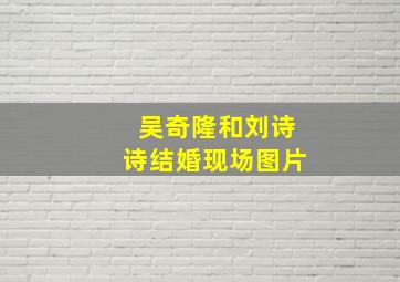 吴奇隆和刘诗诗结婚现场图片