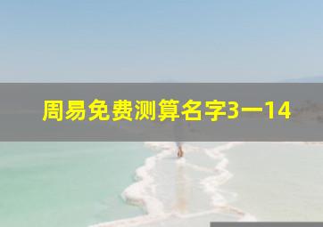 周易免费测算名字3一14