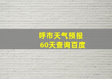 呼市天气预报60天查询百度