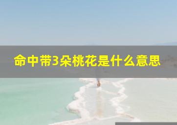 命中带3朵桃花是什么意思