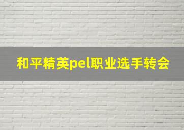 和平精英pel职业选手转会