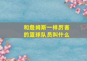 和詹姆斯一样厉害的篮球队员叫什么