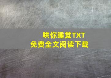 哄你睡觉TXT免费全文阅读下载