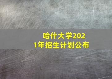 哈什大学2021年招生计划公布