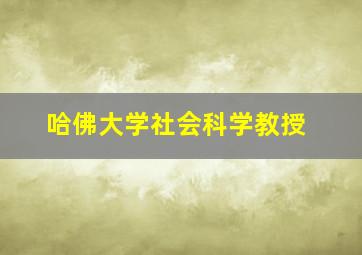 哈佛大学社会科学教授