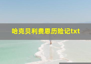 哈克贝利费恩历险记txt