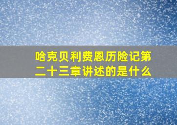 哈克贝利费恩历险记第二十三章讲述的是什么