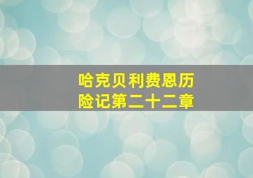 哈克贝利费恩历险记第二十二章