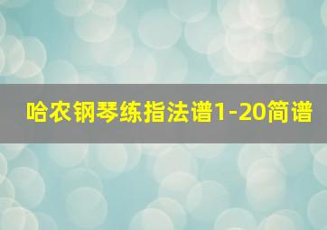 哈农钢琴练指法谱1-20简谱